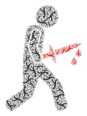 Kanlı Bıçak Öldüren Özyineleme Simgeleri Kolajı