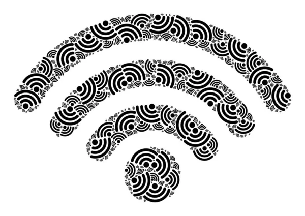 Wifi Router Rekursif Ikon Komposisi Ikon Mandiri - Stok Vektor