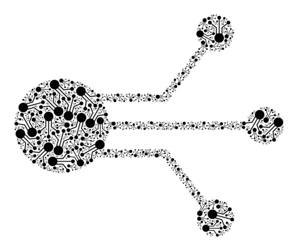 Liens de capteur Icône fractale Mosaïque d'éléments de soi — Image vectorielle