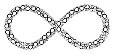 Ögelerin Sonsuzluk Fraktal Simgesi Bileşimi