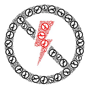 Öz Ögelerin Elektrik Fraktal Simgesi Kolajı Yok