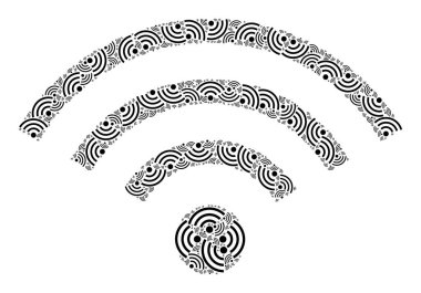 Wi-Fi Erişim Fraktal Ögeler Kolajı