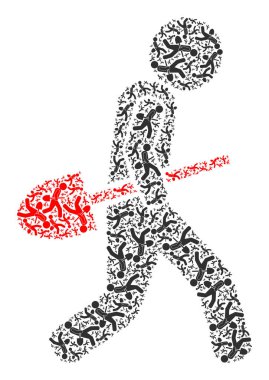 Kürek Hırsızı Kendi Simgelerinin Fraktal Simgesi Mozaiği