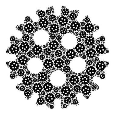 Coronavirus Fraktal Simgeler Mozaiği