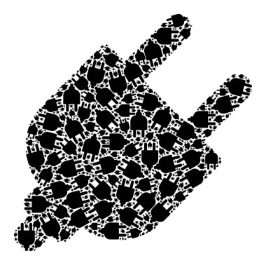 Kişisel Simgelerin Elektrik Eklentisi Fraktal Simgesi Bileşimi