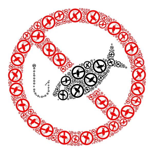 Yasak Balıkçılık Özyineleme Simgesi Ögelerinin İçeriği — Stok Vektör