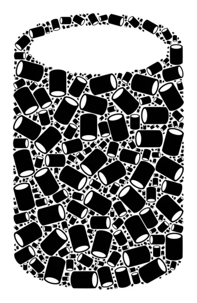 Циліндрична фрактальна піктограма Колаж самооб'єктів — стоковий вектор