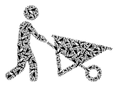 El Arabası Özyinelemeli Ögelerin Simgesi Kolajı