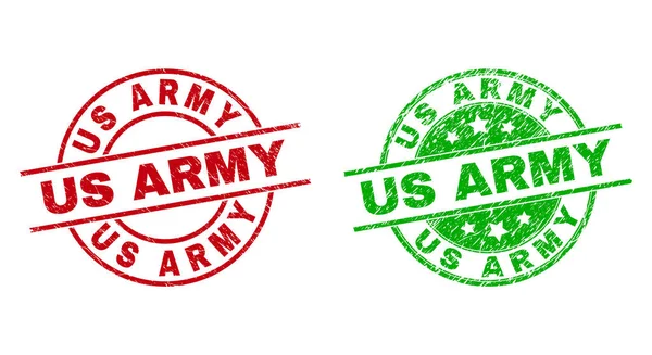 US ARMY Round Watermarks Usando un estilo sucio — Archivo Imágenes Vectoriales