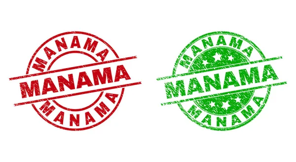 MANAMA Round Badges with Rubber Texture — Stock Vector
