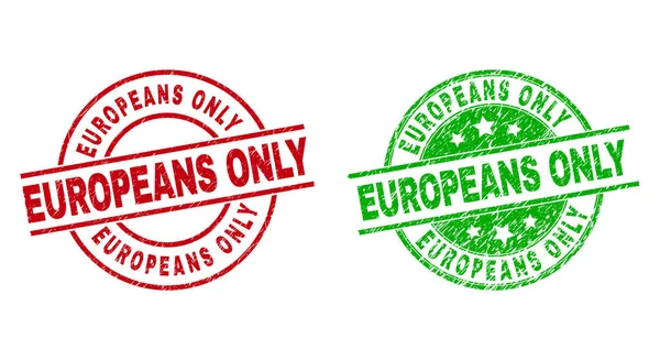 EUROPEENS UNIQUEMENT filigranes ronds utilisant un style corrodé — Image vectorielle