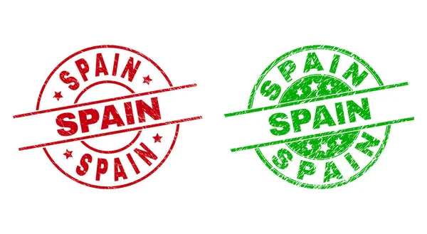 SPANIEN Runde Wasserzeichen mit unsauberer Textur — Stockvektor