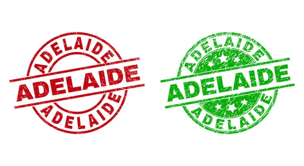 ADELAIDE Round Stamps Using Grunge Style — стоковий вектор