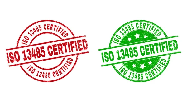 ISO 13485 ΠΙΣΤΟΠΟΙΗΜΕΝΕΣ στρογγυλές σφραγίδες με ελαστική επιφάνεια — Διανυσματικό Αρχείο
