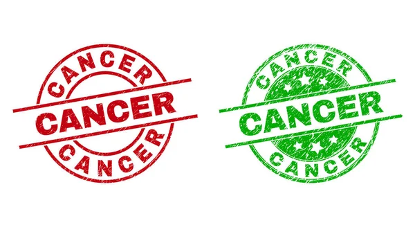 Selos de carimbo redondo CANCER com superfície de borracha — Vetor de Stock