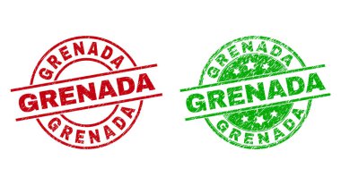 Grunge yüzeyini kullanarak GRENADA Yuvarlak Filigranı