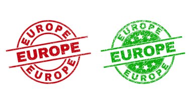 Kirli Dokusu Olan EUROPE Yuvarlak Rozetler