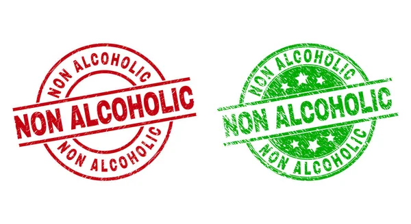 Sellos redondos NO ALCOHÓLICO con estilo rayado — Vector de stock