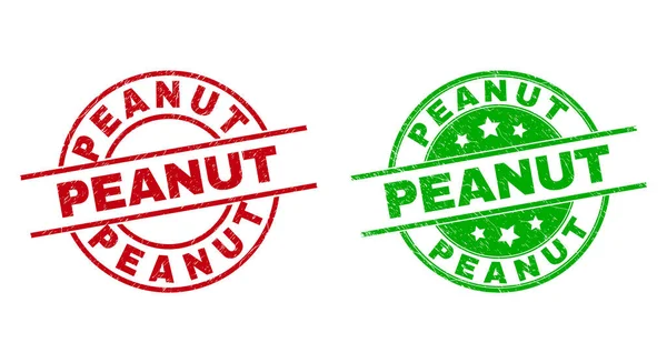 Emblemas redondos PEANUT com textura de estresse —  Vetores de Stock