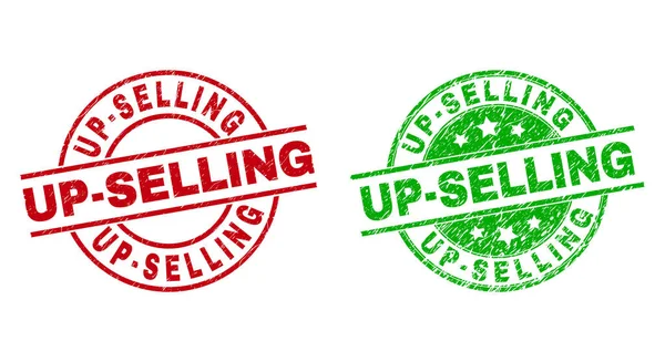 UP-SELLING Round Stamp Seals Using Unclean Style — Stock Vector