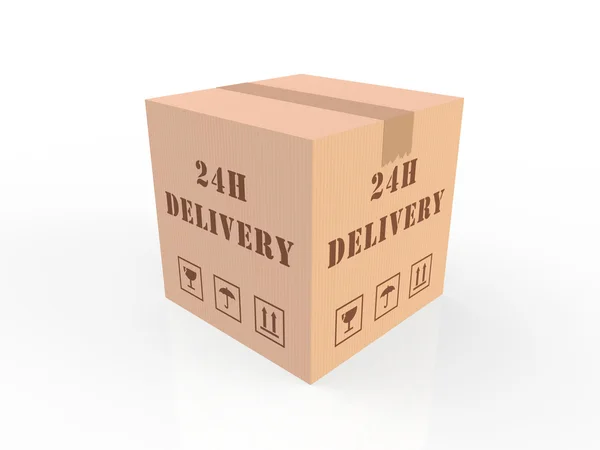 Caja de cartón de entrega de comercio electrónico — Foto de Stock
