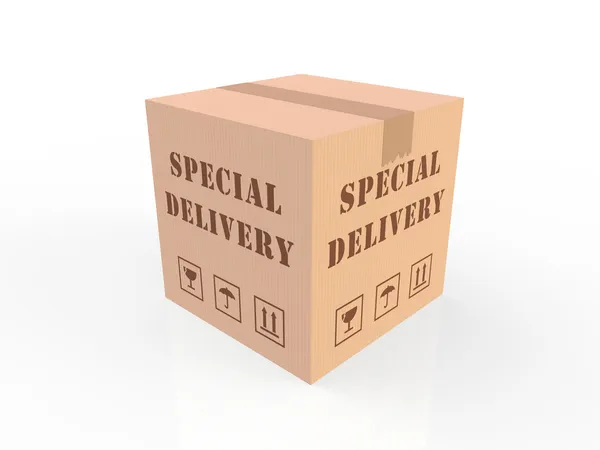 Caja de cartón de entrega de comercio electrónico — Foto de Stock