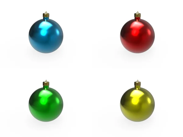Paquete de adornos coloridos de Navidad aislado sobre fondo blanco —  Fotos de Stock