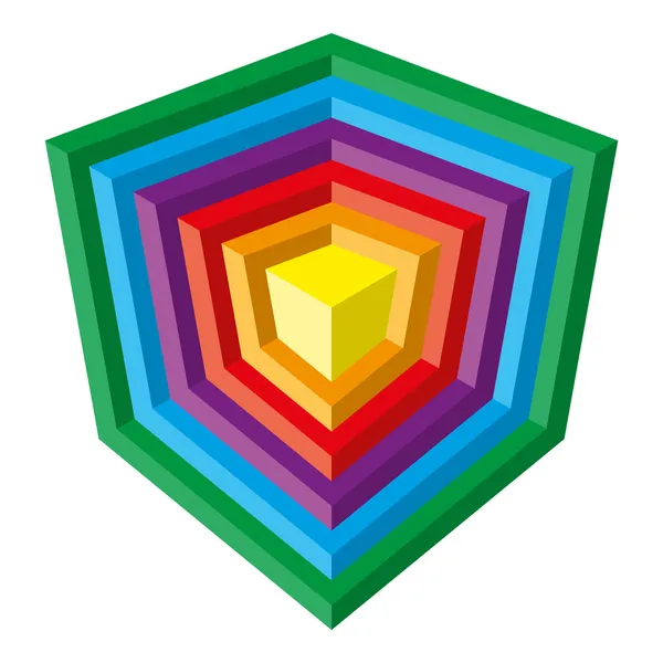 Design colorato del cubo vettoriale, isolato su sfondo bianco — Vettoriale Stock