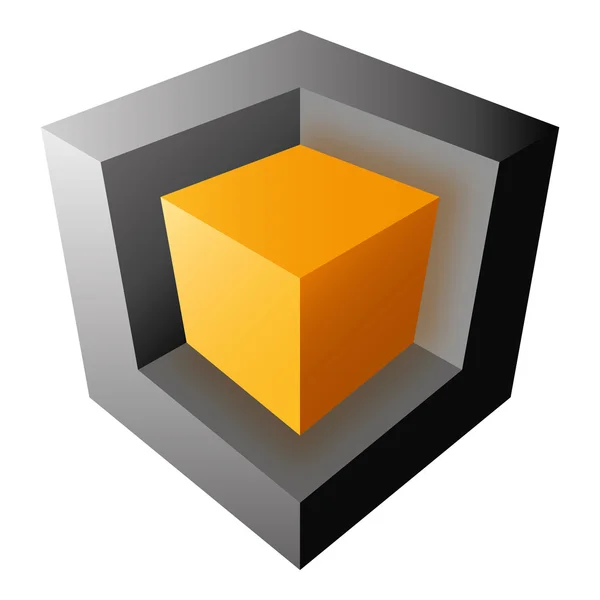Diseño colorido del cubo vectorial, aislado sobre fondo blanco — Vector de stock