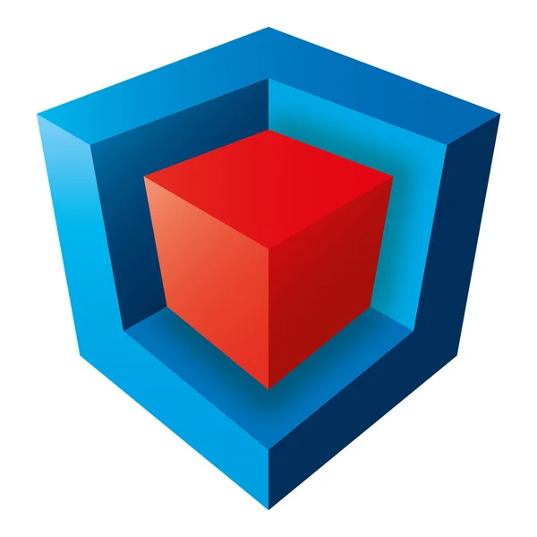 Conception de cube vectoriel coloré, isolésur fond blanc — Image vectorielle