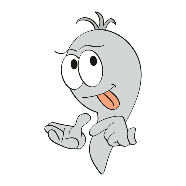 Gray cartoon worm design vector illustration with different emotions