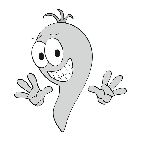 Gray cartoon worm design vector illustration with different emotions