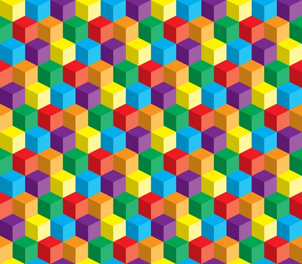 Cube vectoriel abstrait et carrés fond répétable — Image vectorielle