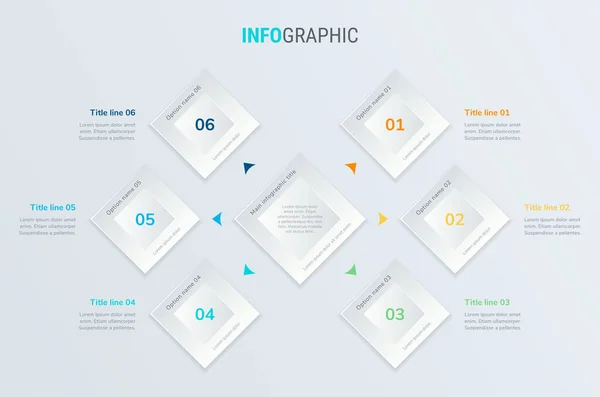 Vektor Infografik Timeline Design Vorlage Mit Quadratischen Elementen Inhalt Zeitplan — Stockvektor