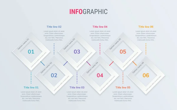 Abstrakte Geschäftsfeld Infografik Vorlage Mit Optionen Buntes Diagramm Zeitachse Und — Stockvektor