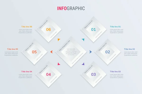Vektor Infografik Timeline Design Vorlage Mit Quadratischen Elementen Inhalt Zeitplan — Stockvektor