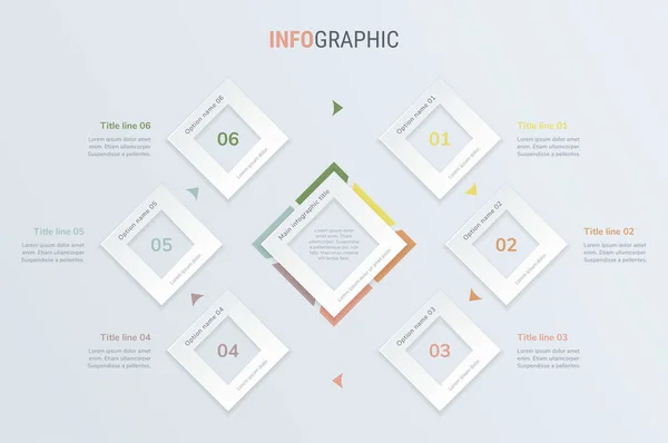 Vintage Timeline Infografik Design Vektor Schritte Quadratisches Workflow Layout Zeitleistenvorlage — Stockvektor
