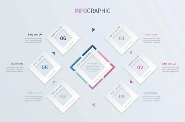 Vintage Línea Tiempo Vector Diseño Infográfico Pasos Diseño Flujo Trabajo — Vector de stock