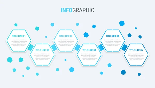 Modelo Infográfico Azul Opções Design Favo Mel Elementos Linha Tempo — Vetor de Stock