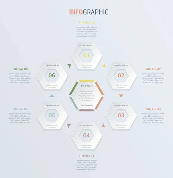 Vintage Timeline Infographic Design Vector Steps Honeycomb Workflow Layout Vector — Stock Vector