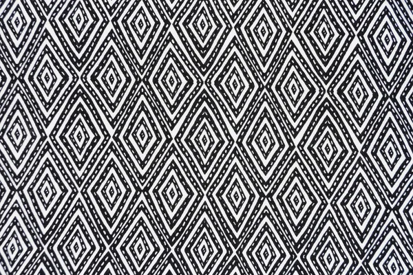 Black White Geometric Ornament Fabric Abstract Textile Background — Foto Stock