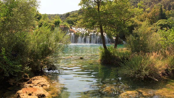 Waterfalls Krka National Park Croatia Bright Summer Day — Stock Photo, Image