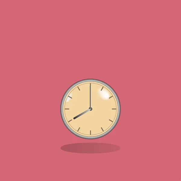 Vintage Clock Air Pink Background Vector Illustration — 스톡 벡터