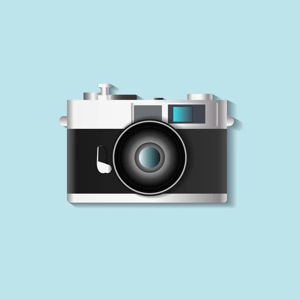 Vintage Camera Green Background Vector Illustration — Stock Vector