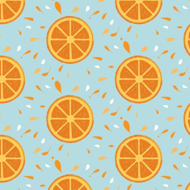 Mavi arka planda turuncu bir kesiğin deseni. vektör illüstrasyonu