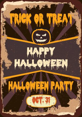 Eski moda grunge retro Mutlu Cadılar Bayramı tabelası