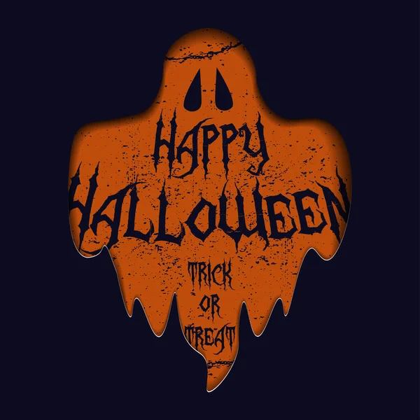 Carte Postale Coupée Papier Joyeux Halloween — Image vectorielle