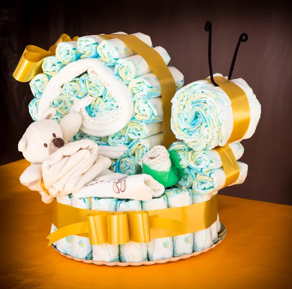 Diaper snail cake — Stock Photo, Image