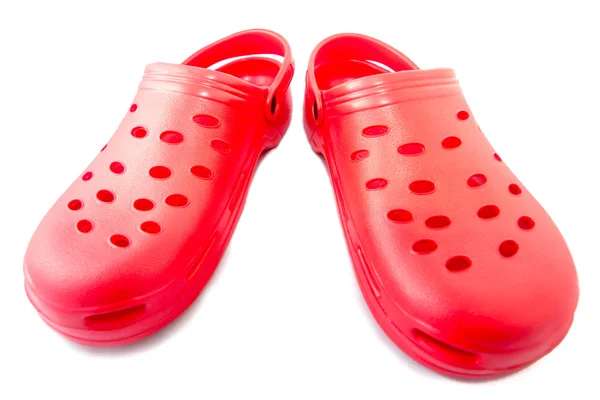Zapatos de caucho rojo — Foto de Stock