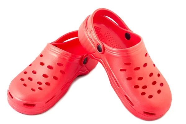 Červené gumové boty — Stock fotografie